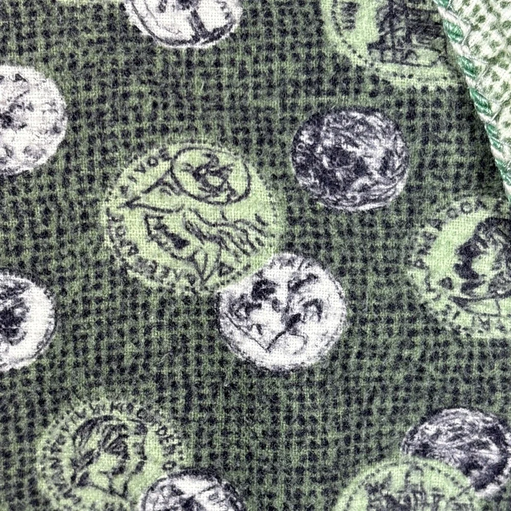 Pilgrim True Vintage 50s Blanket Robe Men L Flannel Sanforized Coins Green‎ Rare